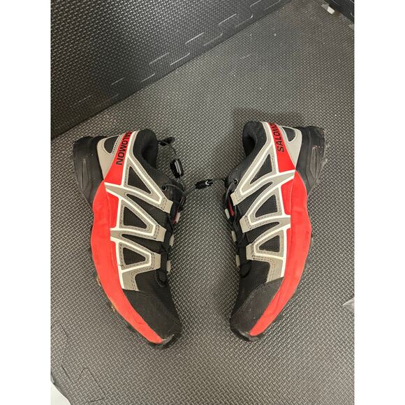 Salomon kids speedcross athletic hiking shoes outdoors black red size 3 youth - Picture 4 of 7